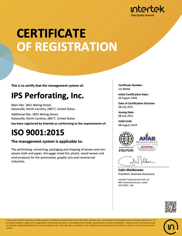 Perforated Leather, North Carolina | IPS Perforating, Inc.